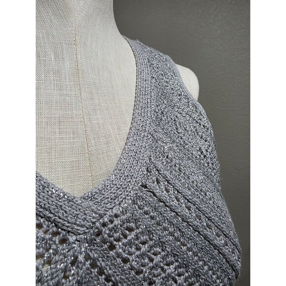White House Black Market Womens Gray Sleeveless Textured Knit Vest - Picture 9 of 9
